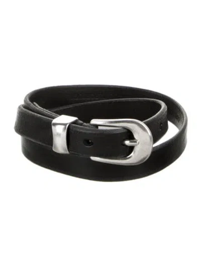 Pre-owned Our Legacy Skinny Leather Belt In Black