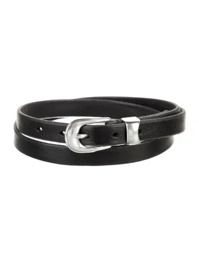 Pre-owned Our Legacy Skinny Leather Belt In Black