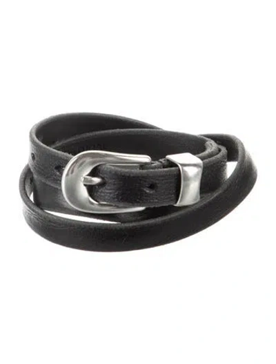 Pre-owned Our Legacy Skinny Leather Belt In Black