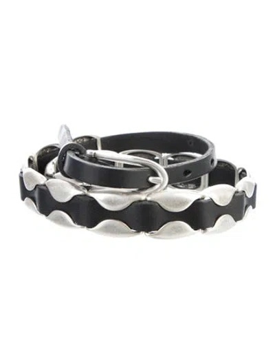 Pre-owned Our Legacy Skinny Leather Belt In Black