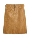 Our Legacy Belted Brown Leather Midi Skirt In Brown