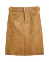Our Legacy Belted Brown Leather Midi Skirt In Brown