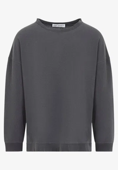 Our Legacy Slack Washed Jersey Sweatshirt In Blue