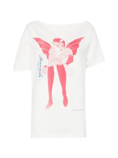 Our Legacy Slant Printed T-shirt In White