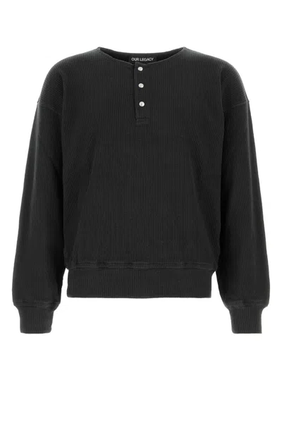 Our Legacy Slate Cotton Sweatshirt In Black