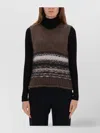 Our Legacy Sleeveless Knitted Vest With Multicolored Stripes In Brown