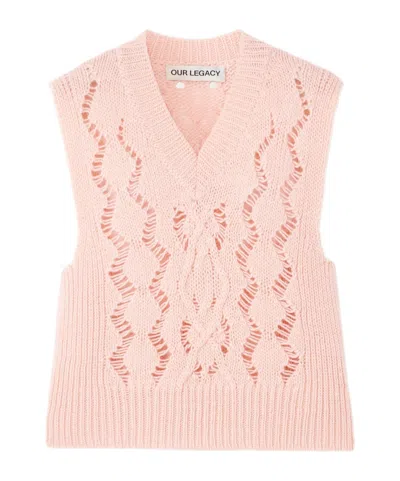 Our Legacy Michigan Open-knit Wool Tank In Pink