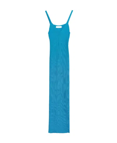 Our Legacy Sleeveless Ribbed-knit Dress In Blue