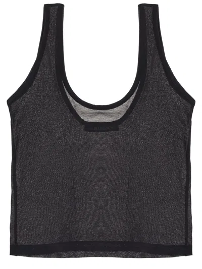 Our Legacy Sleeveless Sheer Mesh Tank Top In Animal Print