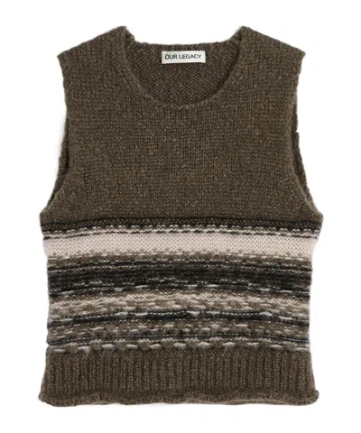 Our Legacy Sleeveless Wool Sweater In Brown