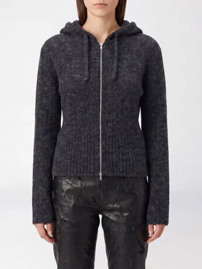 Our Legacy Slim Fit Alpaca Wool Knit Jumper With Zip And Hood In Animal Print