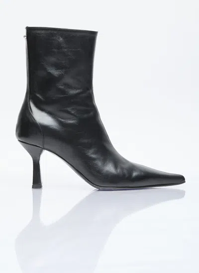 Our Legacy Slim Leather Boots In Black