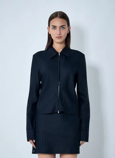 Our Legacy Slim Zip Shirt In Black