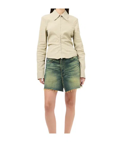 Our Legacy Slim Zip Shirt In Nude