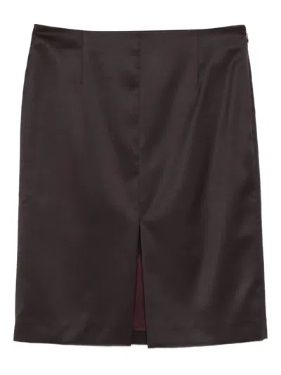 Our Legacy Slit Knee Siren Skirt In Brown