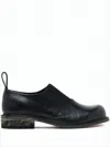 Our Legacy Smooth Black Leather Loafers With Vintage Touch In Black