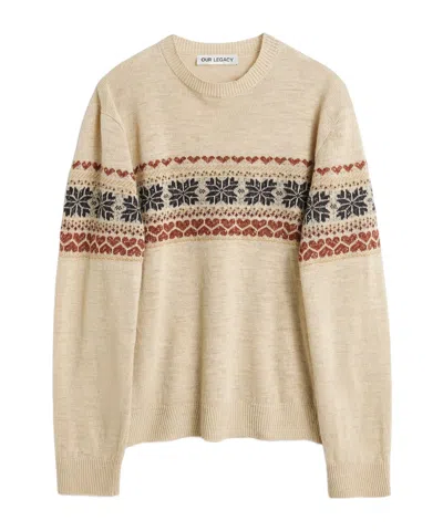 Our Legacy Snow Fairisle-motif Jumper In Nude