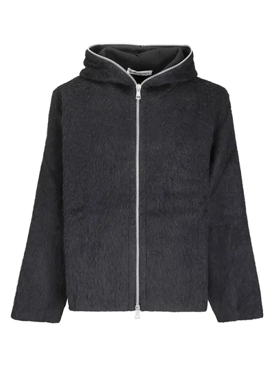 Our Legacy Soft Fabric Hoodie With Double Zip Fastening In Black