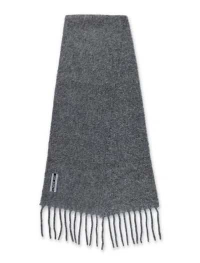 Our Legacy Soft Fuzzy Dark Grey Alpaca Blend Scarf In Gray