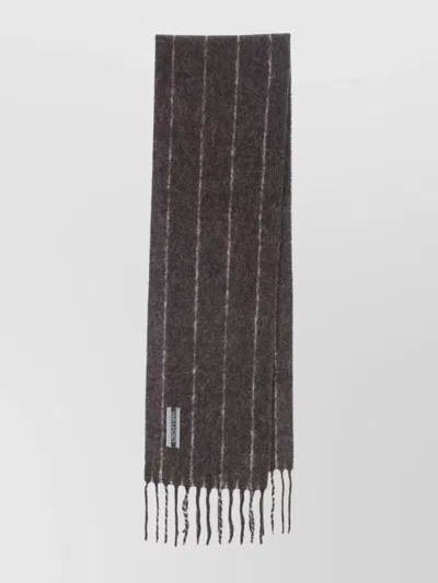Our Legacy Soft Textured Striped Scarf Fringe Detail In Multi