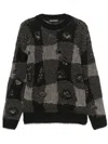 Our Legacy Patchwork Design Black Sweater With Round Neckline In Black