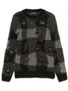 Our Legacy Patchwork Design Black Sweater With Round Neckline In Black