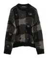 Our Legacy Patchwork Design Black Sweater With Round Neckline In Black
