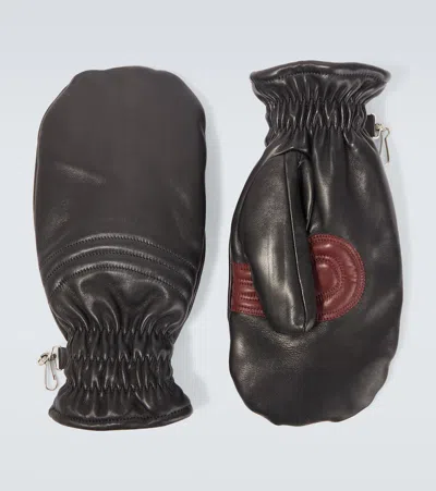 Our Legacy Spheric Shearling-lined Leather Mittens In Black