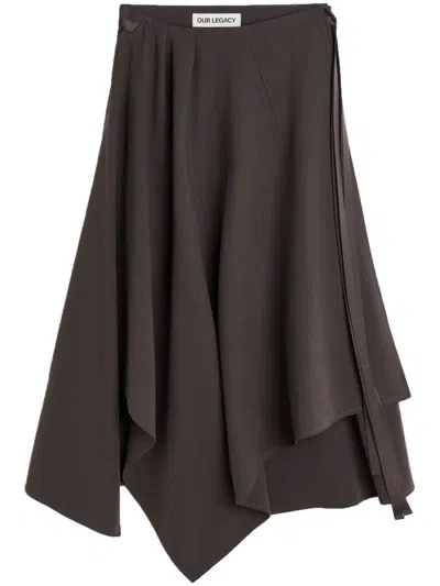 Our Legacy Spinnaker Midi Skirt In Brown
