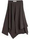 Our Legacy Spinnaker Midi Skirt In Chocolate Plum Rustic Lyocell