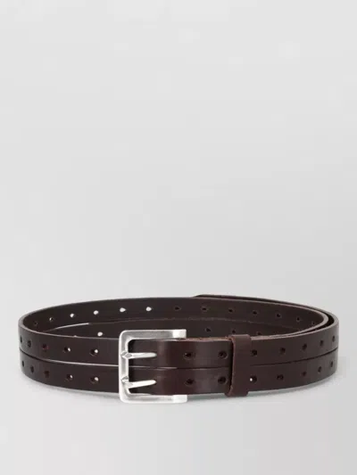 Our Legacy Split Leather Belt Smooth Finish Design In Brown