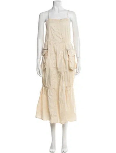 Pre-owned Our Legacy Square Neckline Midi Length Dress In Yellow