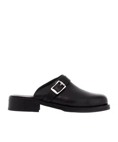 Our Legacy Camion Leather Mule With Buckle In Black