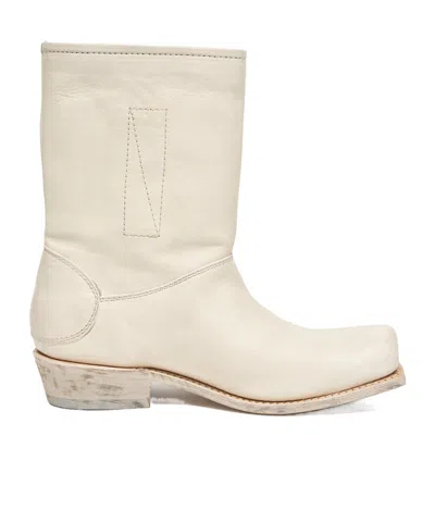 Our Legacy Square-toed Short Boots In Nude