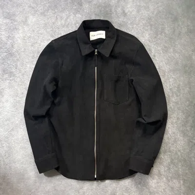 Pre-owned Our Legacy S/s 2016  Black Suede Over Shirt Zip-up Leather Ls