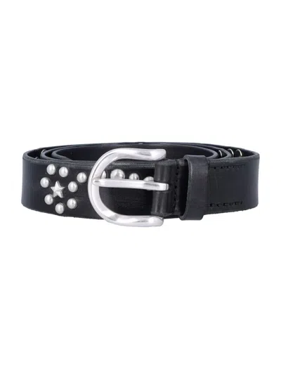 Our Legacy Star Studded Fall Belt In Black