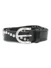 Our Legacy Bridle Leather Star Fall Stud Belt In Black