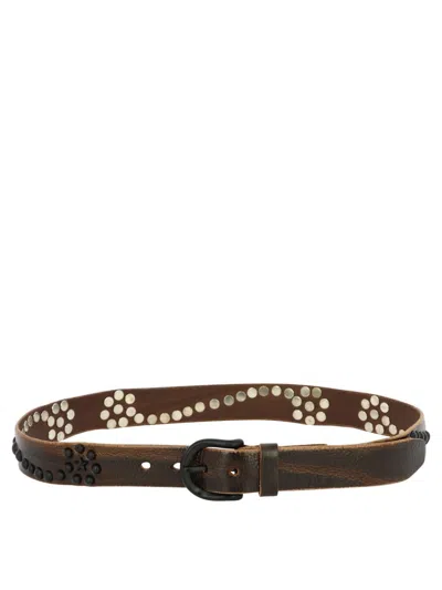 Our Legacy Stud-detailing Leather Belt In Brown