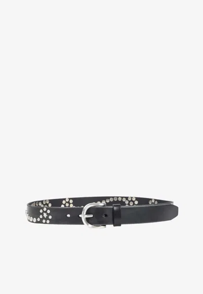 Our Legacy Star Fall Studded Leather Belt In Black