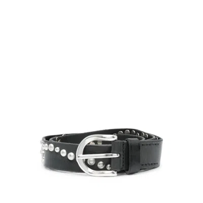 Our Legacy Star Fall Studded Leather Belt In Black