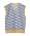 Our Legacy Static Stripes Knitted Vest In Gray