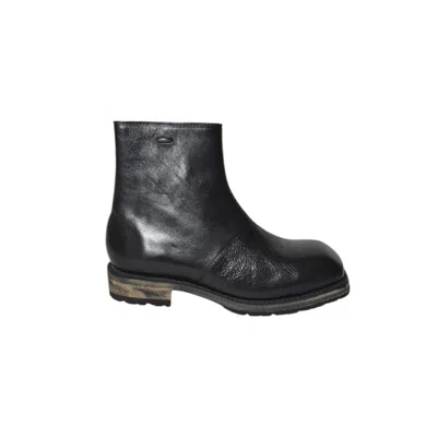 Our Legacy Stivale Engine In Pelle Nera In Black
