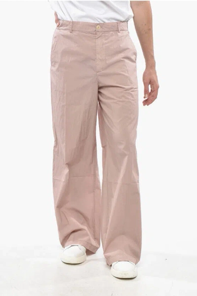Our Legacy Straight Leg Cotton And Nylon Pants With Mother Of Pearl But In Pink