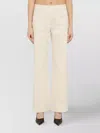 Our Legacy Straight Leg Cotton Trousers With Belt Loops In Neutral