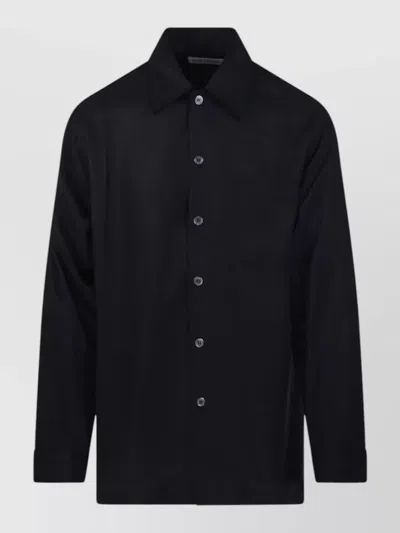 Our Legacy Straight Shirt Long Sleeves Buttoned Cuffs Pocket In Black