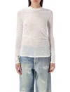 Our Legacy Sheer Ruched Long Sleeve T-shirt In White