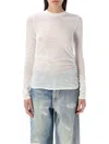 Our Legacy Sheer Ruched Long Sleeve T-shirt In White