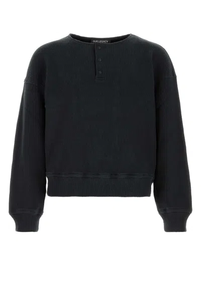 Our Legacy Stretch Cotton Sweatshirt In Black