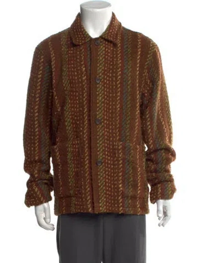 Pre-owned Our Legacy Striped Collar Cardigan In Brown