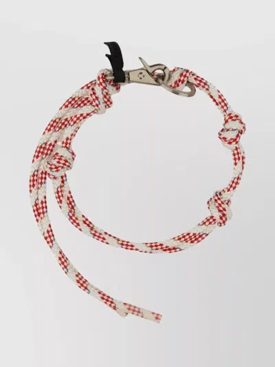 Our Legacy Striped Knotted Rope Lanyard In Neutral